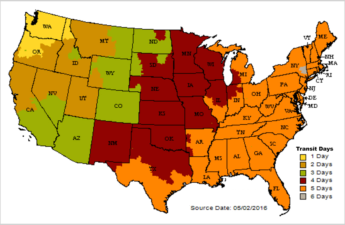 Ups Delivery Times Map Shipping Times And Map | American Safety & Smokemaker